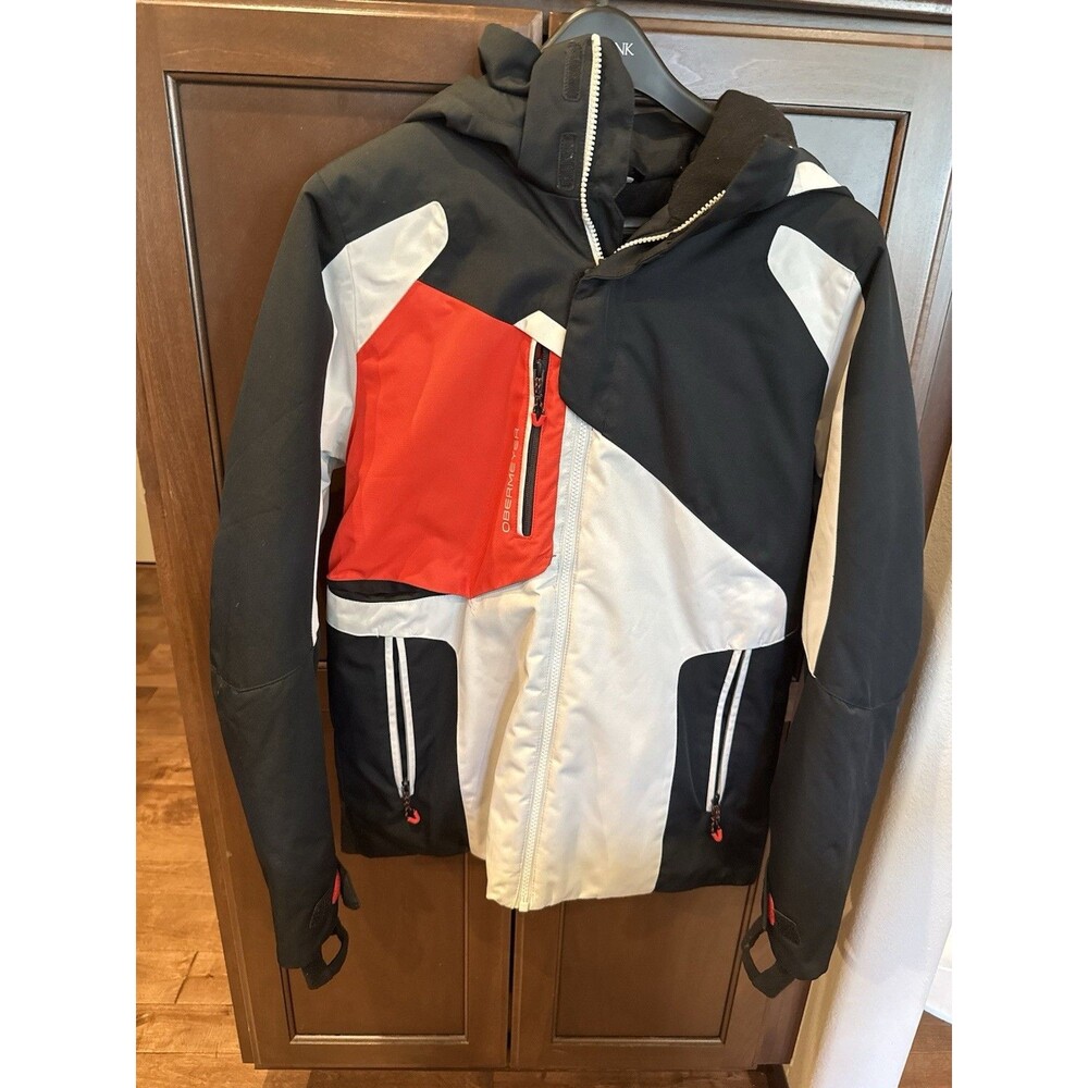 Obermeyer Gage Insulated Ski Snow Teen Jacket XL 18 Color Block Black White Red
